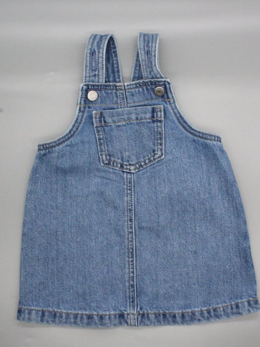 Old Navy Baby Girl 12-18 Months Medium Wash Denim Overall Skirtall Dress